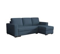 Canapé d'angle Columbus 187, Bleu, Fonction de couchage, 242x155x88cm
