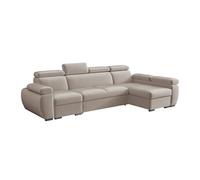 Canapé d'angle Columbus 227, Brun clair, Fonction de couchage