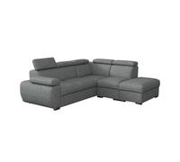 Canapé d'angle Columbus 228, Gris, Fonction de couchage, 260x230x85cm