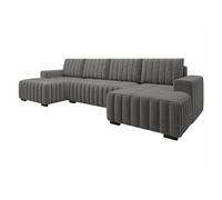 Canapé d'angle Columbus 232, Gris, Fonction de couchage, 310x140x85cm