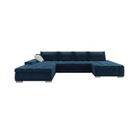 Canapé d'angle Comfivo 106, Bleu, Fonction de couchage, 394x213x80cm