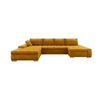 Canapé d'angle Comfivo 106, Jaune, Fonction de couchage, 394x213x80cm