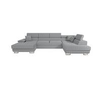 Canapé d'angle Comfivo 138, Gris, Fonction de couchage, 345x202x71cm