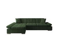 Canapé d'angle Comfivo 152, Vert, Fonction de couchage, 278x161x76cm