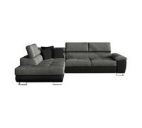 Canapé d'angle Comfivo 167, Gris, Fonction de couchage, 270x202x71cm