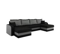 Canapé d'angle Comfivo 297, Noir, Fonction de couchage, 304x140x80cm