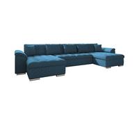 Canapé d'angle Comfivo 359, Bleu, Fonction de couchage, 375x155x76cm