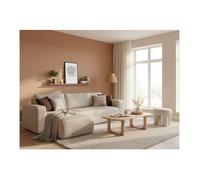 Canapé d'angle conv et réversible 4p ALYA velours cotelé épais Beige