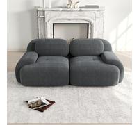 Canapé d'angle convertible 2 places, canapé modulable moderne avec assise large et profonde, canapé compressé en velours côtelé rembourré surdimensionné pour chambre à coucher, aucun assemblage requis