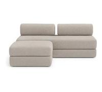 Canapé d'angle convertible 4 places - Tissu imperméable - Gris 13