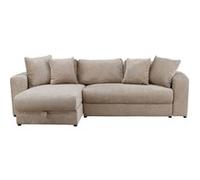 Canapé d'angle Convertible 5 places Velours Beige 250x162x78 cm Beige