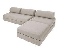 Canapé d'angle convertible 6 places - Tissu imperméable - Gris 13