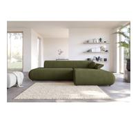 Canapé d'angle convertible - ARMONE - Chenille - angle à droite - Vert olive