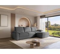 Canapé d'angle Convertible avec Coffre de Rangement en Velours chiné Gabin - Angle Droit