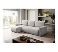 Canapé d'angle convertible avec coffre - TIMMONE - Chenille - Universel - Beige clair