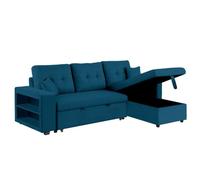 Concept Usine Canapé d'angle convertible GLASGOW 4 places avec coffre Bleu