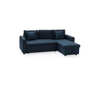 Canapé D'angle Convertible Clark 3 Places Bleu Bleu