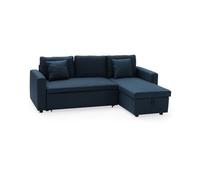 Canapé D'angle Convertible Clark 3 Places Bleu Bleu