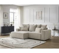 Canapé d'angle convertible coffre ATILLA tissu texturé beige angle gauche BOBOCHIC 4 places Angle gauche Beige