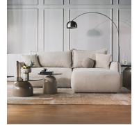 Canapé d'angle convertible - CUSHI - Angle à droite - chenille beige clair