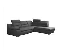 Canapé d'angle convertible en tissu PYLOS - Anthracite - Angle droit