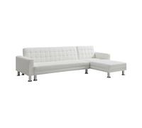 Canapé d'angle convertible et réversible en simili blanc WILLIS II
