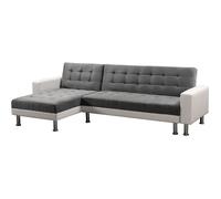 Habitat et Jardin - Canapé d'angle convertible réversible Theo - 258x82/147x82cm - 4pl. - Gris/Blanc