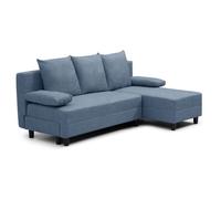 Canapé d'angle convertible Expression Tissu Bleu