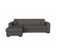 Canapé d'angle convertible FUJI XL avec coffre en tissu - Angle Gauche, Gris foncé - LOUNGITUDE