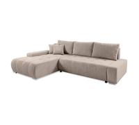 Canapé d'angle convertible gauche 4 places coffre Jonas velours côtelé Taupe