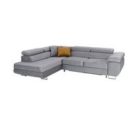 Canapé d'angle convertible gauche 4 places Wilson velours Gris