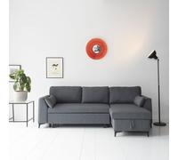 Canapé d'angle convertible logan 3 places gris chiné