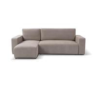 Canapé d'angle Convertible PIANI en Tissu Anti tâche (Taupe)