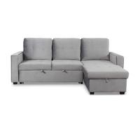 Menzzo Canapé d'angle convertible Rabano 230 cm Argent