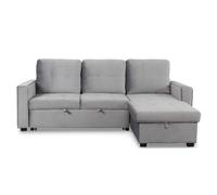 Menzzo Canapé d'angle convertible Rabano 230 cm Argent
