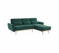 Canapé d'angle convertible réversible 3 places velours