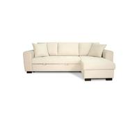 Generique – Canapé d'angle convertible Hamilton – 4 places – Tissu beige – L245×P150×H86