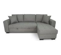 Canapé d'angle convertible réversible 4 places - Tissu gris clair - L 244 x P 151 x H 90 - HAMILTON - Fabriqué en Ukraine Gris clair