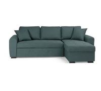 Canapé d'angle convertible réversible 4 places - Tissu Vert - L 244 x P 151 x H 90 - HAMILTON - Fabriqué en Ukraine