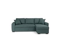 Canapé d'angle convertible réversible 4 places - Tissu Vert - L 244 x P 151 x H 90 - HAMILTON - Fabriqué en Ukraine