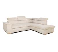 Canapé d'angle convertible réversible 5 places DAYTONA - Velours côtelé beige - Coffre de rangement - L 260 x H 94 x P 216 cm