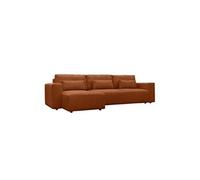 | Canapé d'angle convertible réversible 5 places velours côtelé camel avec coffre de rangement - Theo