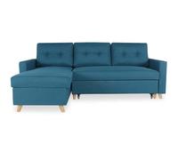 Canapé d'angle convertible réversible Falko Tissu Bleu canard - Style scandinave