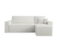 Canapé d'angle convertible réversible Lorenzo Bouclette Blanc