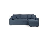 Canapé d'angle convertible réversible - tissu bleu - hamilton - l 244 x p 151 x h 90 - fabriqué en ukraine