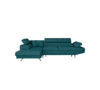 Canapé d'angle RIO Convertible avec coffre en tissu - Angle Gauche, Bleu