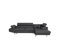 Canapé d'angle convertible RIO - LOUNGITUDE Collection - Gris foncé - 5 places - Coffre de rangement