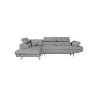 Canapé d'angle convertible RIO - LOUNGITUDE - Gris clair - Coffre de rangement - 5 places