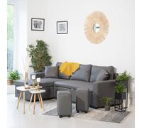 Canapé d'angle convertible tony 3 places gris