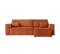 Canapé d'Angle Convertible Velours "Mollie" 269cm Terracotta